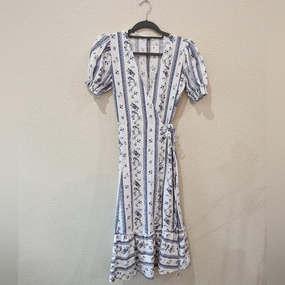 Reformation Veronika Midi Linen Dress - Roquefort - Medium - Picture 2 of 9